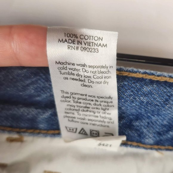 Pacsun High Rise Button Fly Raw Hem Straight Leg Jeans sz 25 - Picture 6 of 6